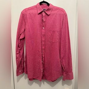 Charles Tyrwhitt Slim fit cotton linen red plain shirt